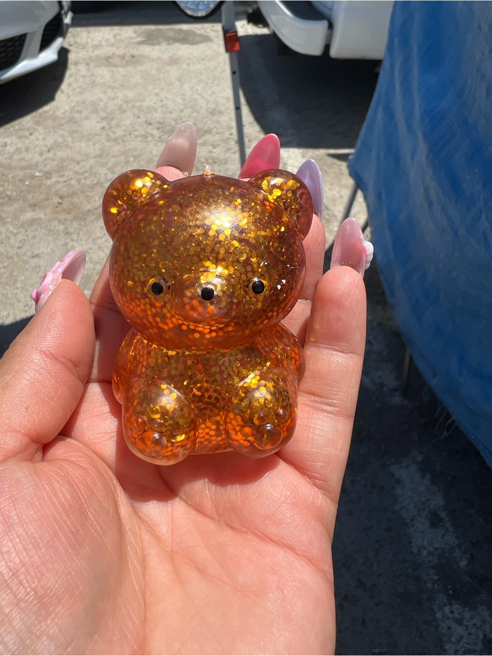 Ulta Beauty Orange Glitter Bear Figurine